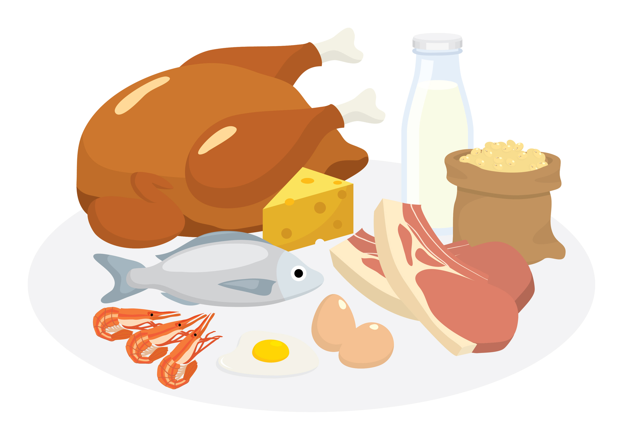 Рисунки мясных и рыбных продуктов